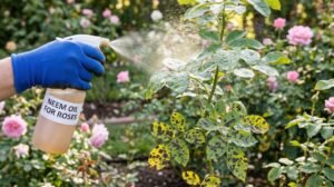 Neem oil for black spot on roses to help manage fungal disease and protect rose leaves