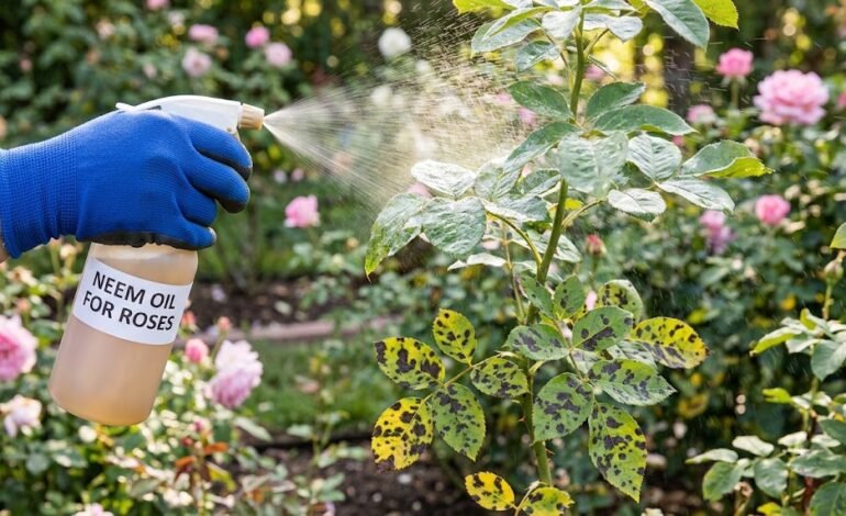 Using Neem Oil For Black Spot on Roses Without Damaging Leaves